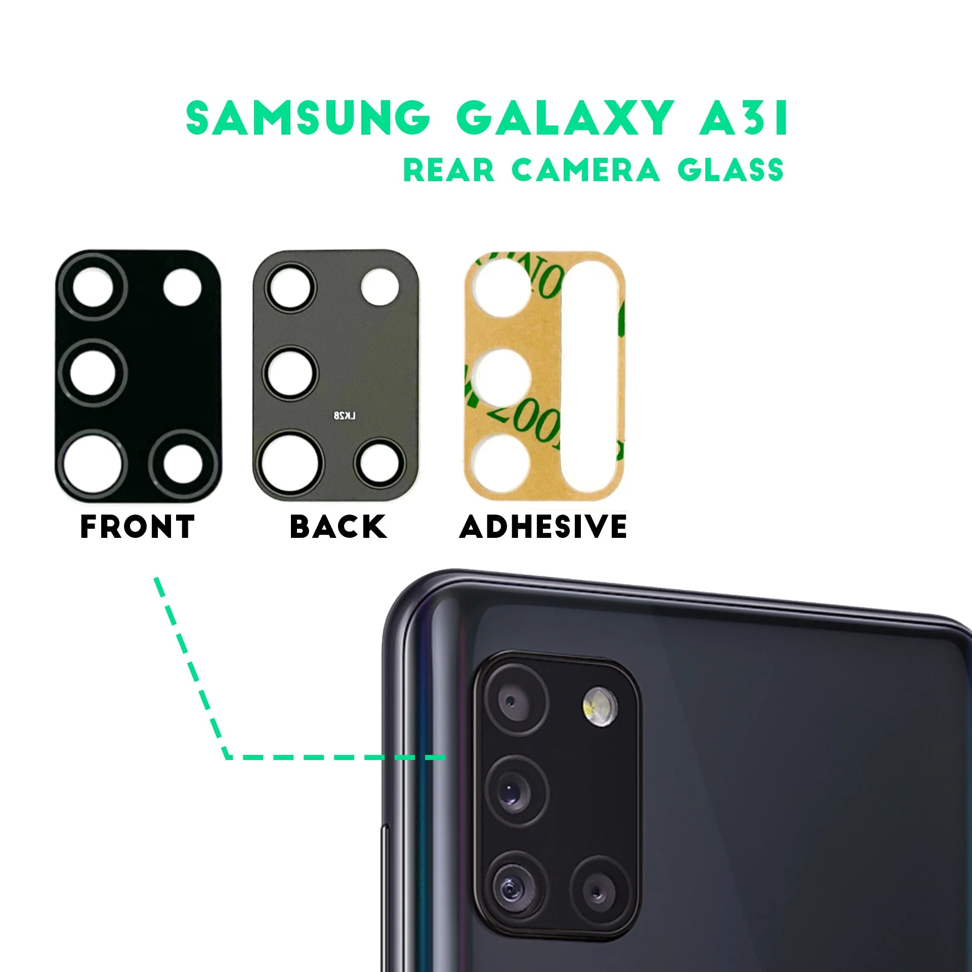 Samsung Galaxy A31 Replacement Rear Camera Lens Glass
