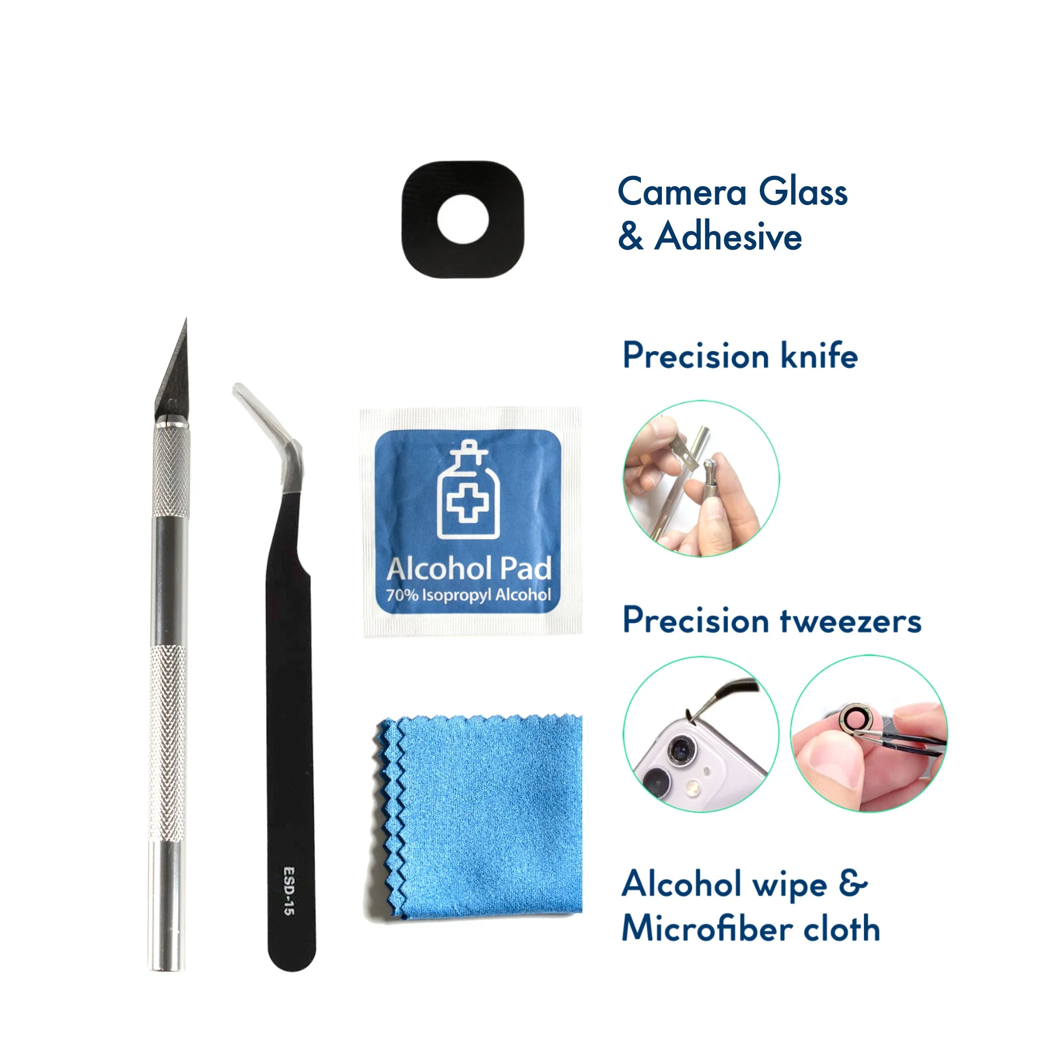 Samsung Galaxy S7 DIY Rear Camera Glass Repair Kit - Image 3