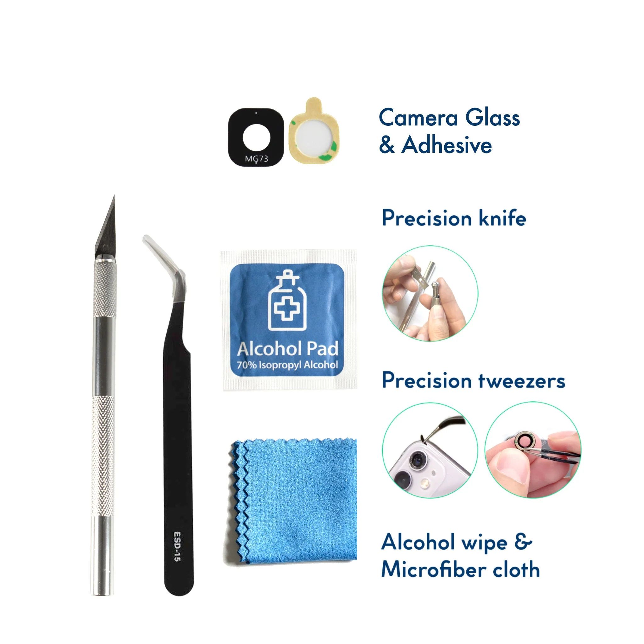 Samsung Galaxy S8 DIY Rear Camera Glass Repair Kit - Image 2