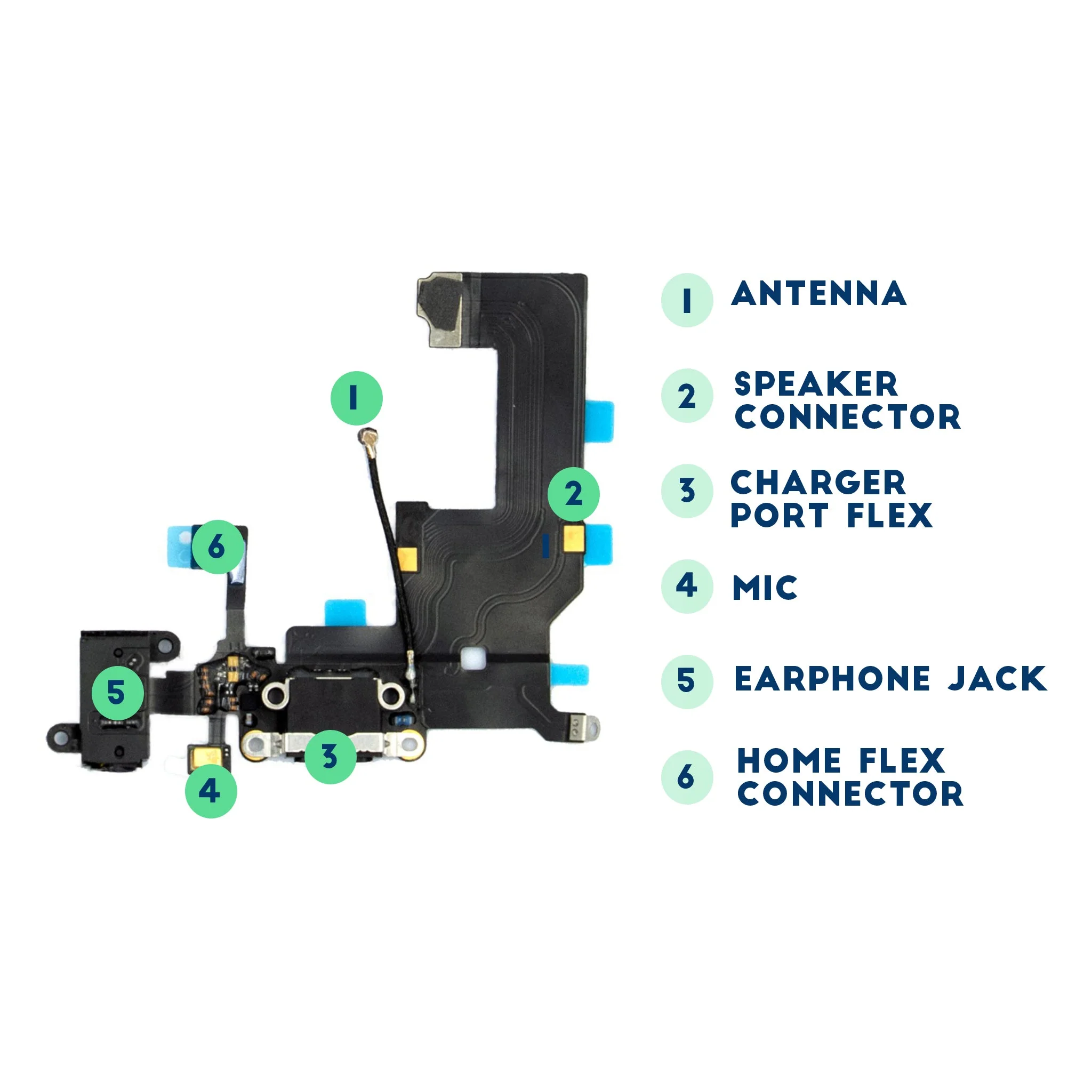 For iPhone 5 Replacement Charger Port Flex Cable