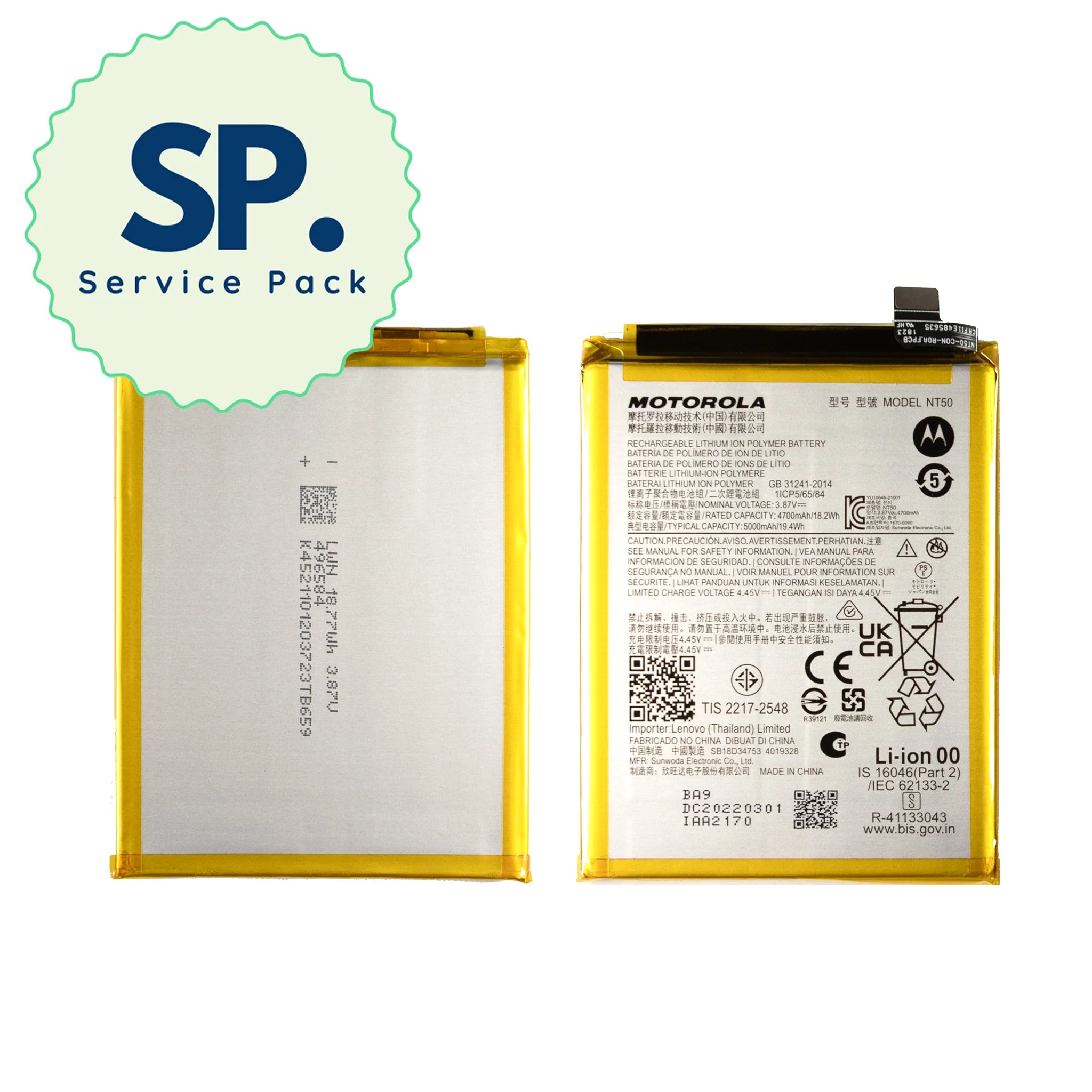 Motorola Edge 20 Lite Replacement Genuine Battery - Service Pack