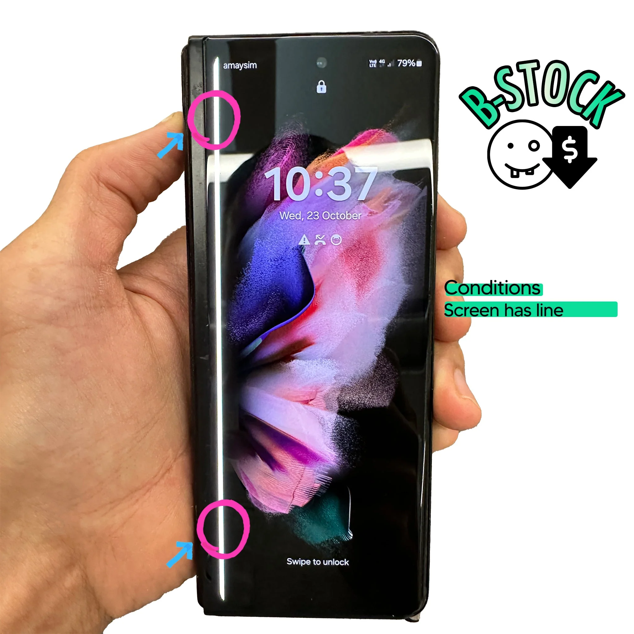 Samsung Galaxy Z Fold3 5G Replacement Front Screen - Genuine - B Stock Blemish #B213