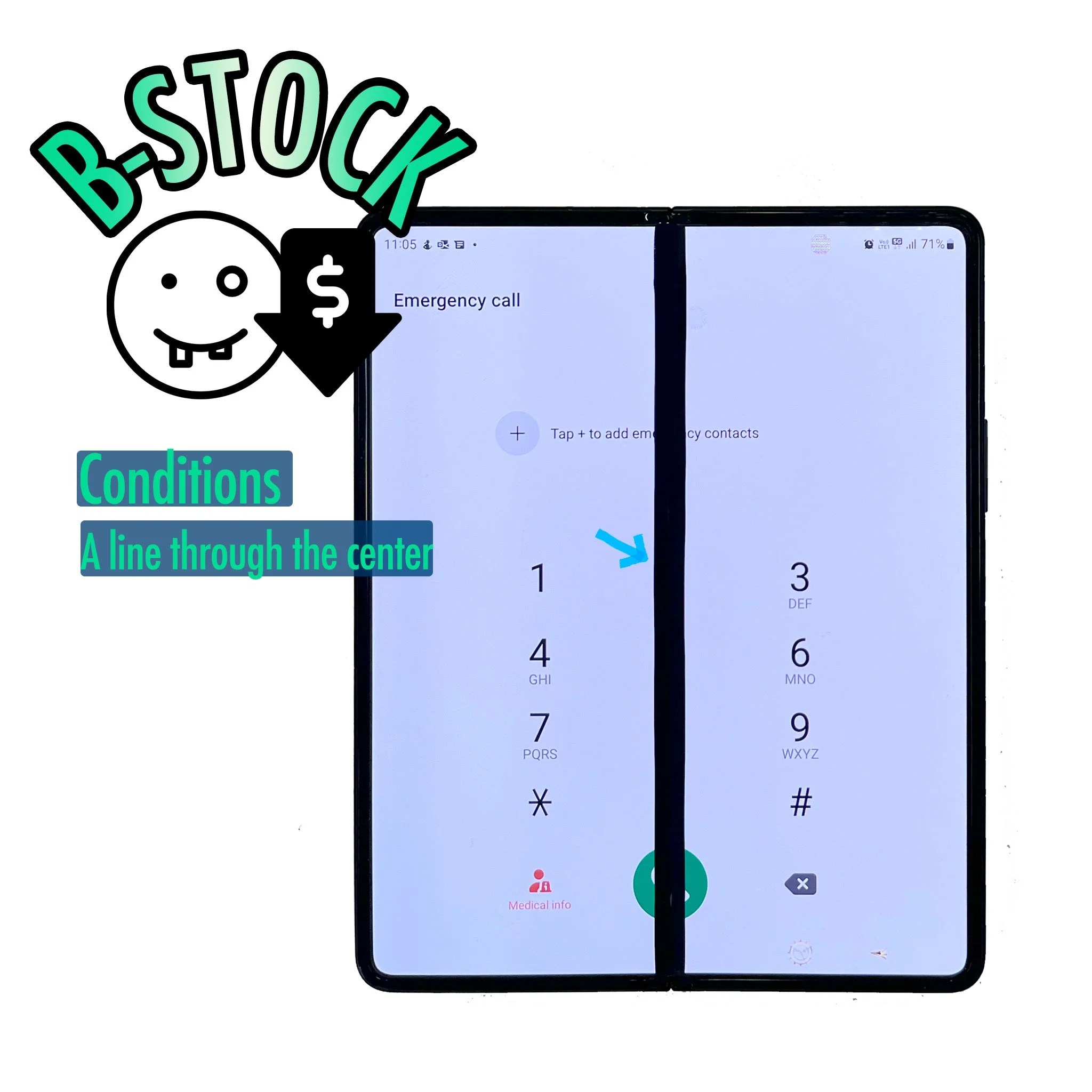 Samsung Galaxy Z Fold3 5G Replacement LCD Glass Screen with Frame B-Stock / Blemish #B215