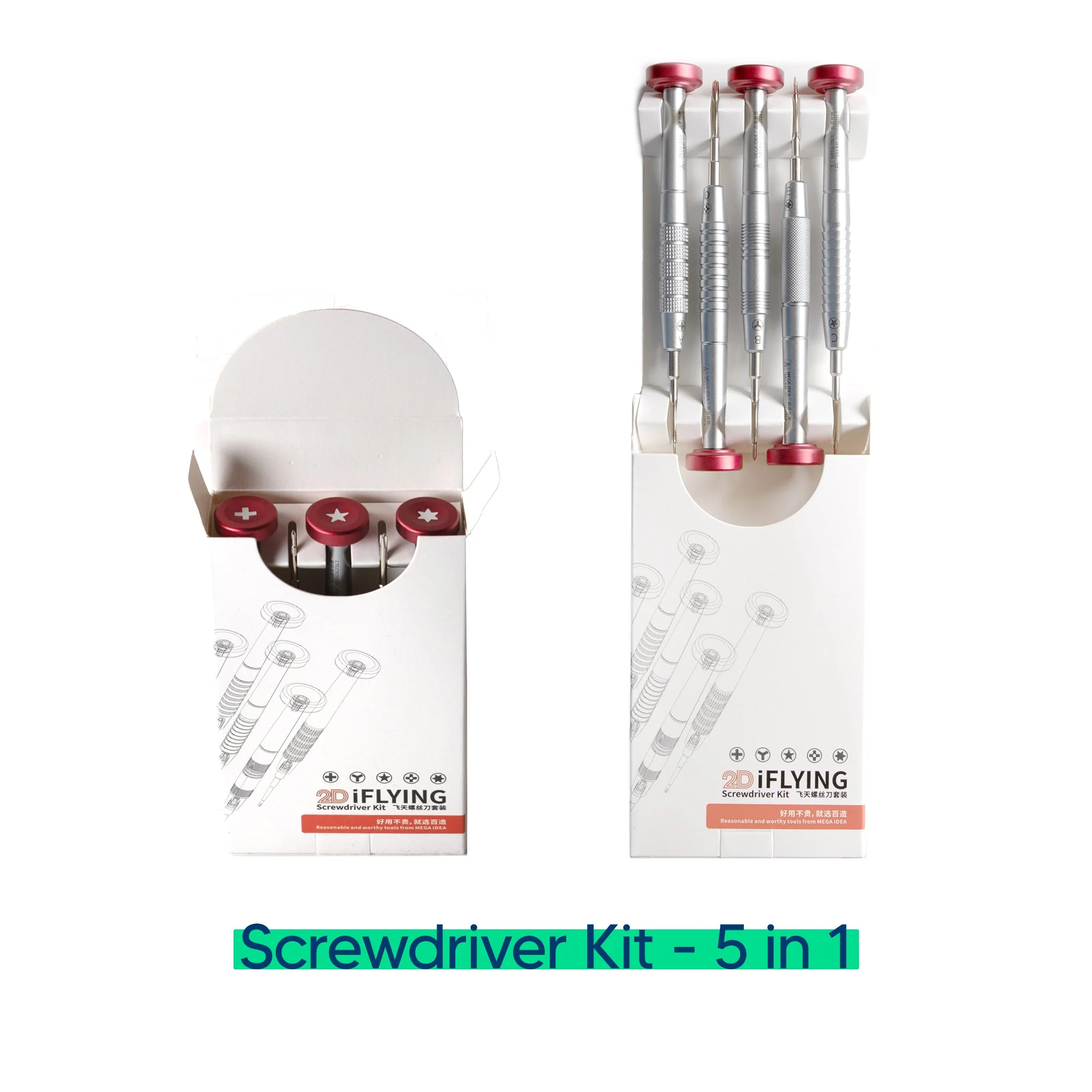 5 Piece Essential Screwdriver Set - Qianli 2D iFlying